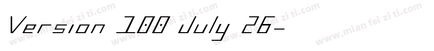 Version 100 July 26字体转换